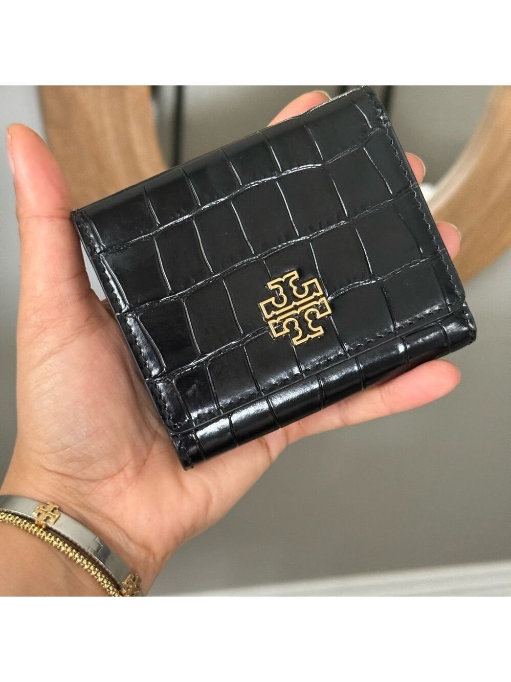 1018$+!! New Tory Burch Britten Black Leather Satchel & Matching Bifold Wallet - Picture 16 of 17
